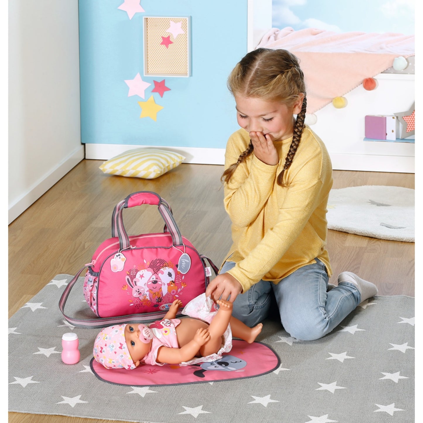 ZAPF Creation BABY born® Wickeltasche (mit Wickelunterlage, Windel und Puderdose)