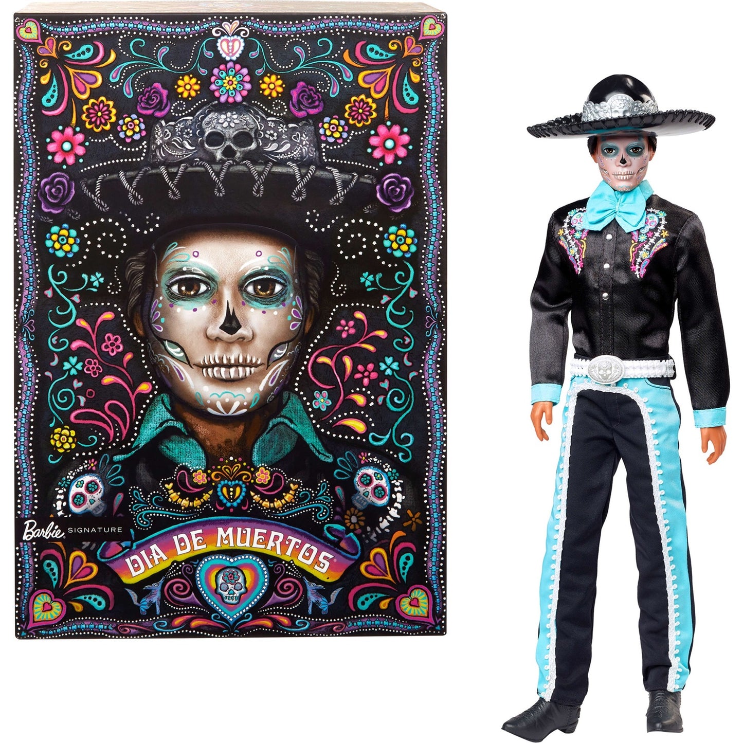 Mattel Barbie Signature Día de Muertos 2024 - Ken-Puppe im schwarzen Anzug mit Hut