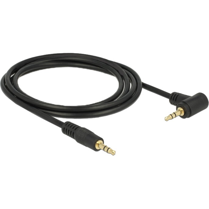 DeLOCK Audiokabel Klinke 3,5mm Stecker > 3,5mm Stecker (schwarz, 2 Meter, abgewinkelt)