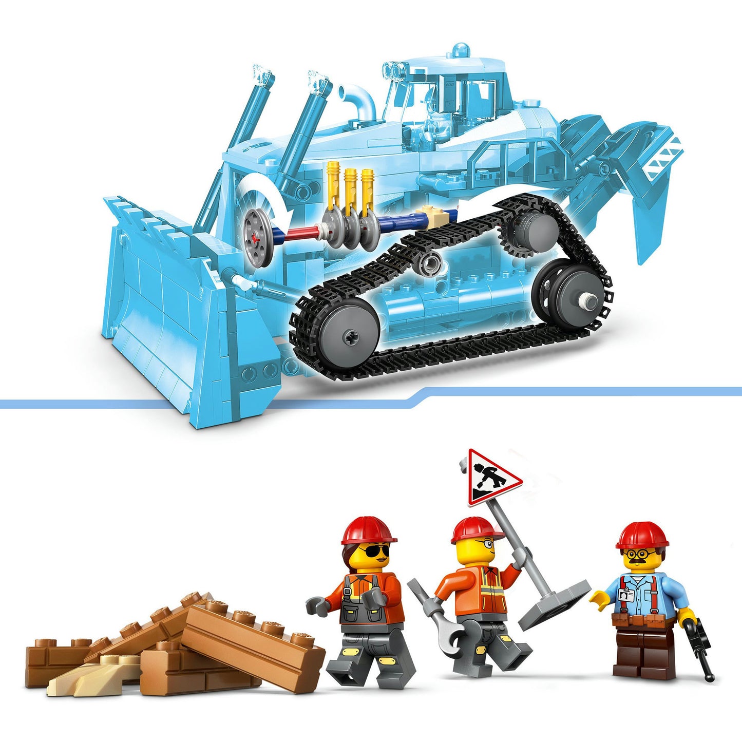60466 City Gelber Bulldozer mit Frontlader, Konstruktionsspielzeug