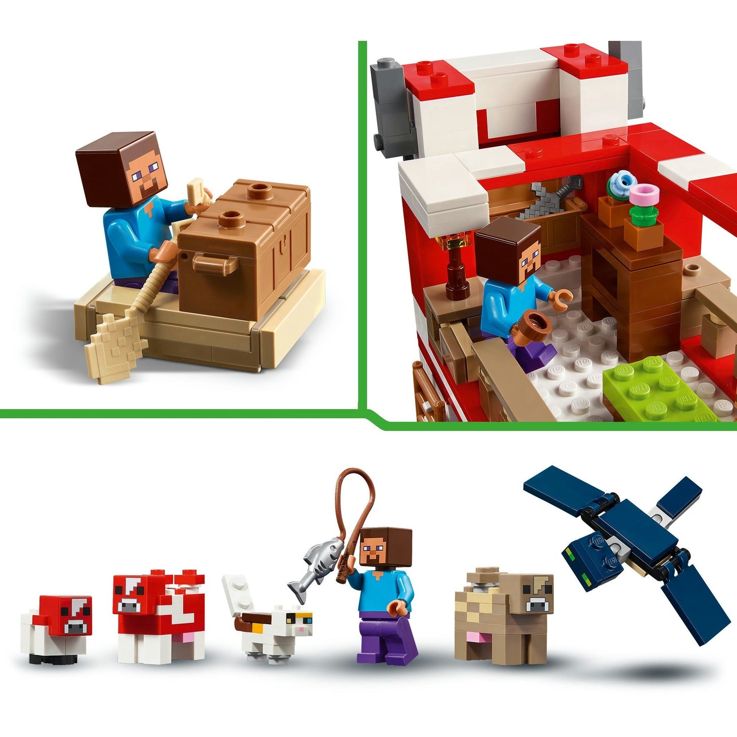 21270 Minecraft Das Pilzkuh-Haus, Konstruktionsspielzeug