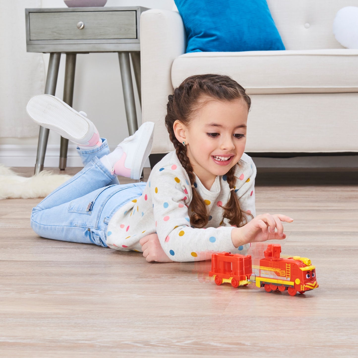 Mighty Express Motorisierter Zug Frachter Nick mit Güterwaggon, Spielfahrzeug