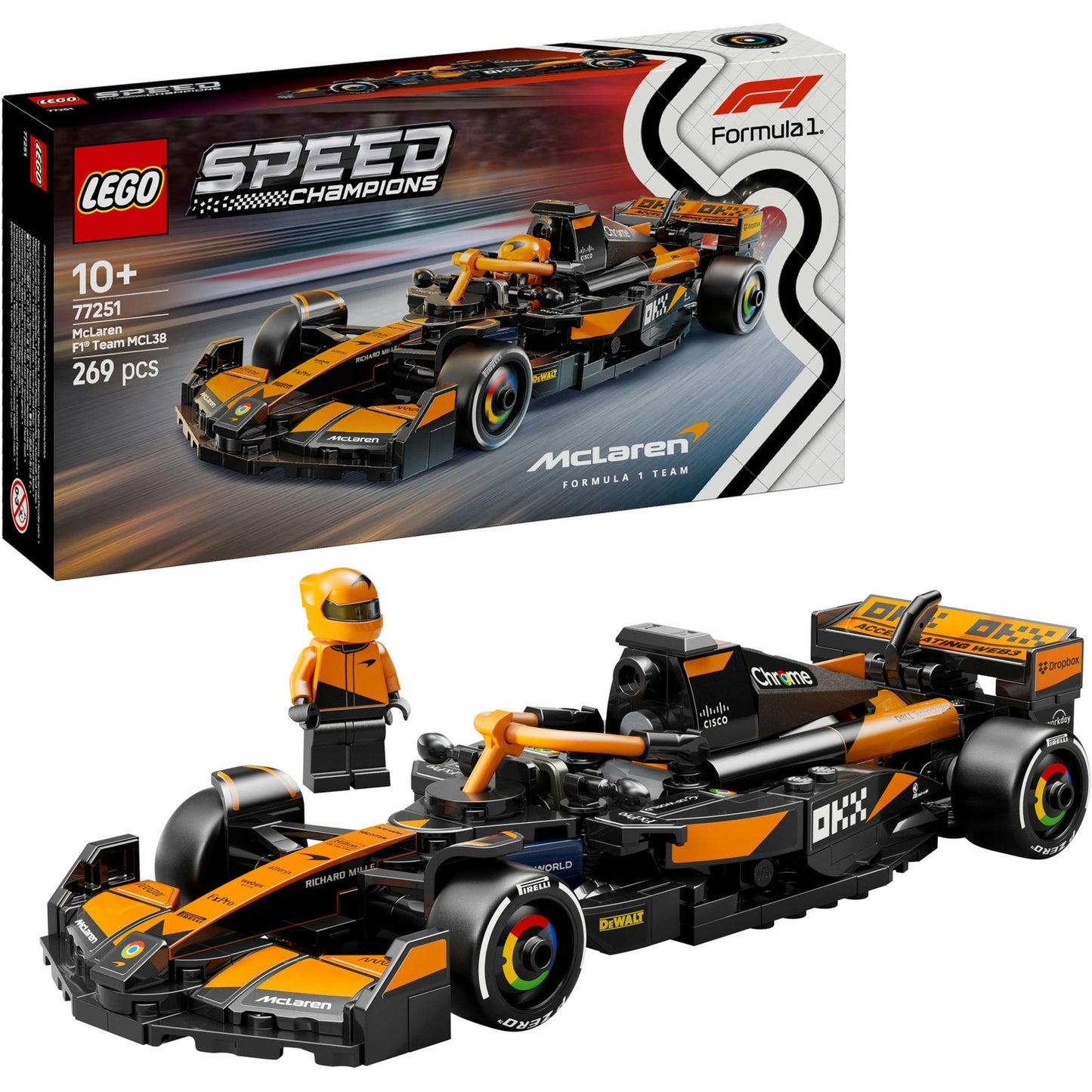 77251 Speed Champions McLaren F1 Team MCL38 Rennauto, Konstruktionsspielzeug