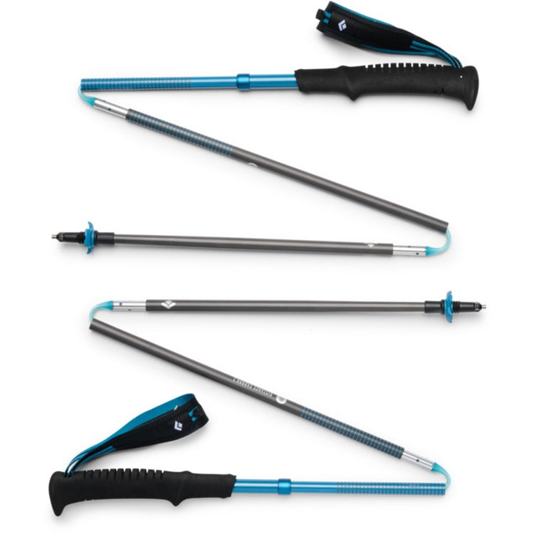 Trekkingstöcke Distance Carbon Z, Fitnessgerät (anthrazit/blau, 1 Paar, 125 cm)
