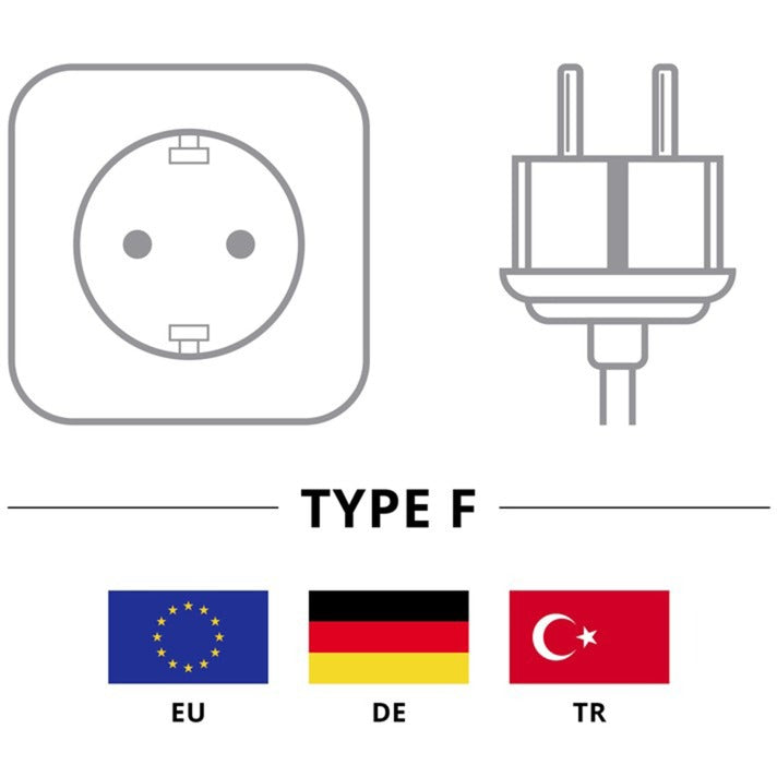Netzkabel mit abgewinkeltem Schutzkontakt