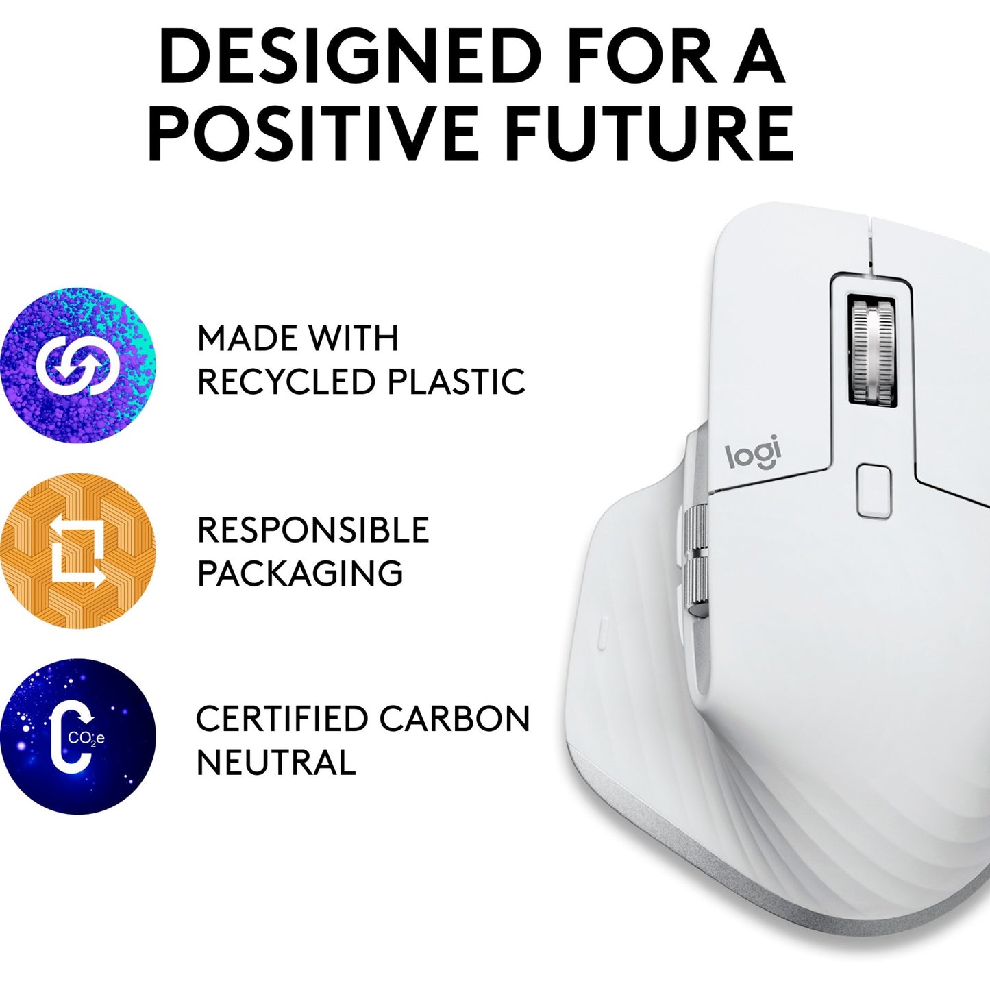 Logitech MX Master 3S für Mac (hellgrau, 7 Tasten, Bluetooth, optimiert für das Apple-Ökosystem)