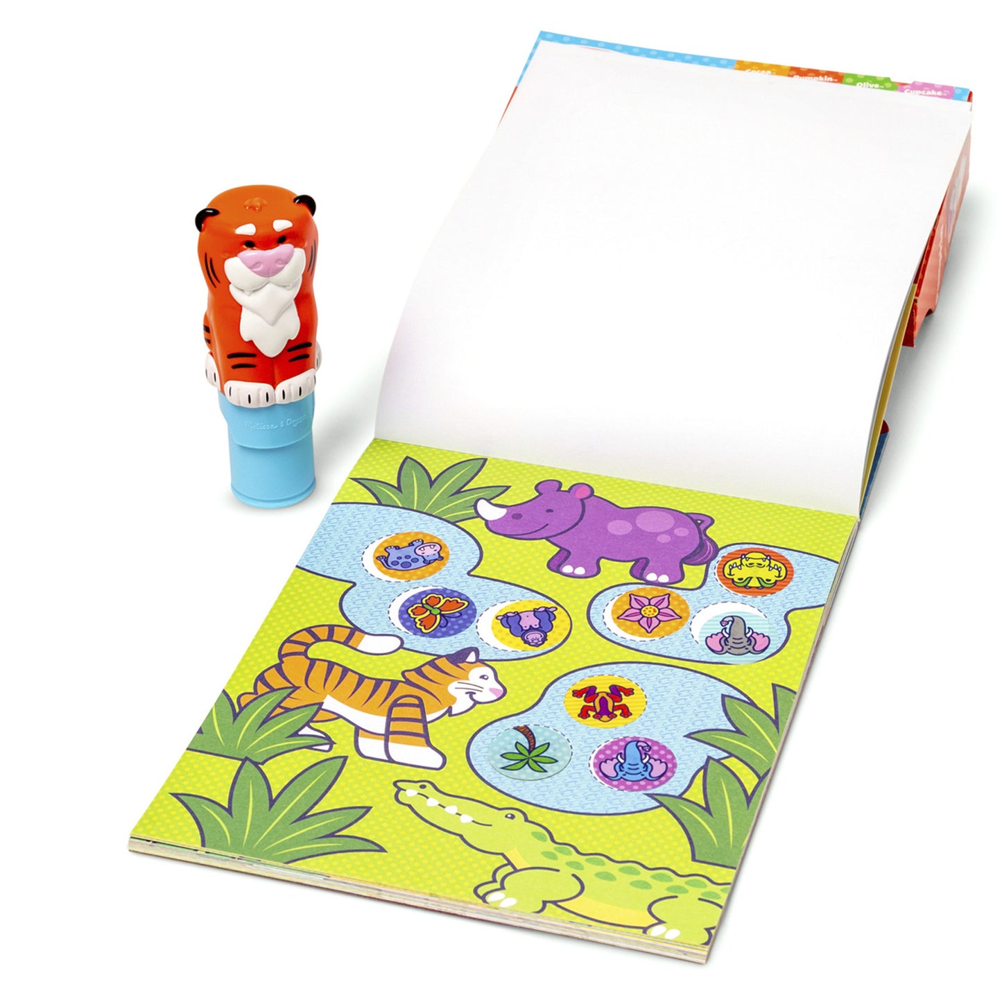 Melissa & Doug - Sticker WOW! Tiger Aufkleberstempel & Block, Basteln