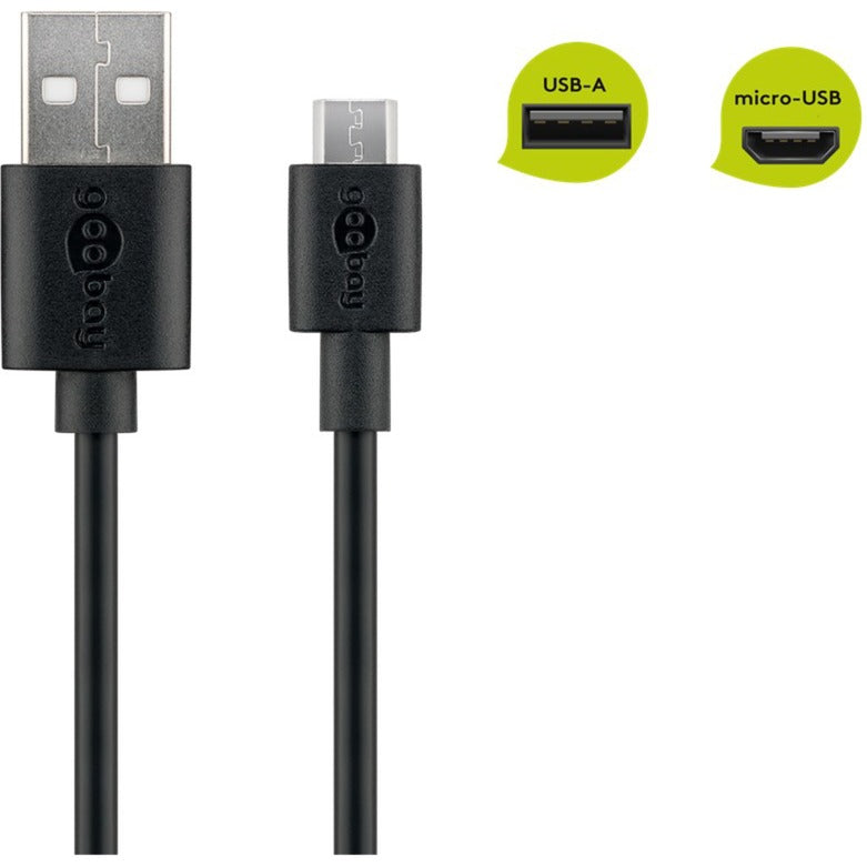 Goobay USB 2.0 Kabel, USB-A Stecker > Micro-USB Stecker (schwarz, 1 Meter)
