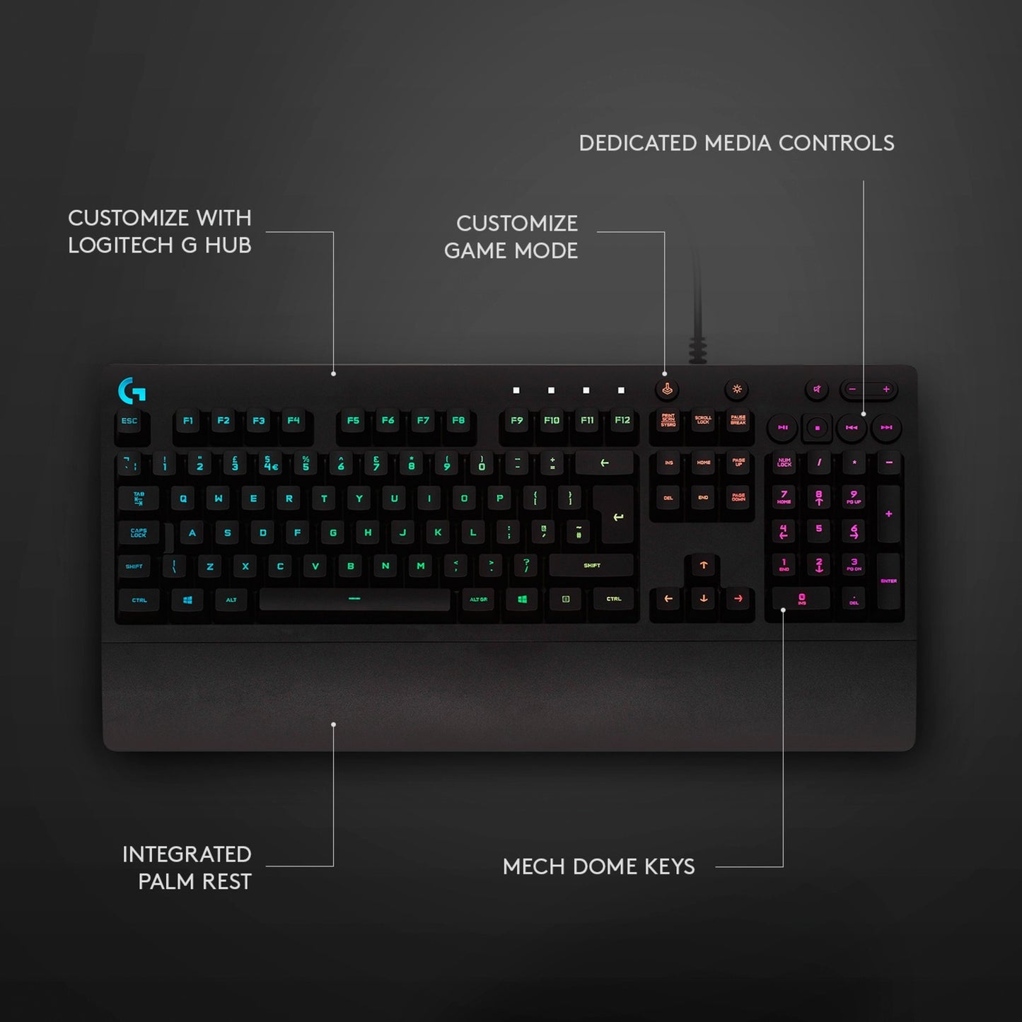 Logitech G213 Prodigy (schwarz, DE-Layout, Rubberdome)