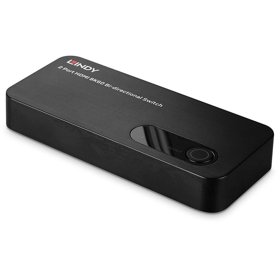 Lindy 2-Port HDMI Switch 2.1 8K60 HDR (schwarz, bidirektional)