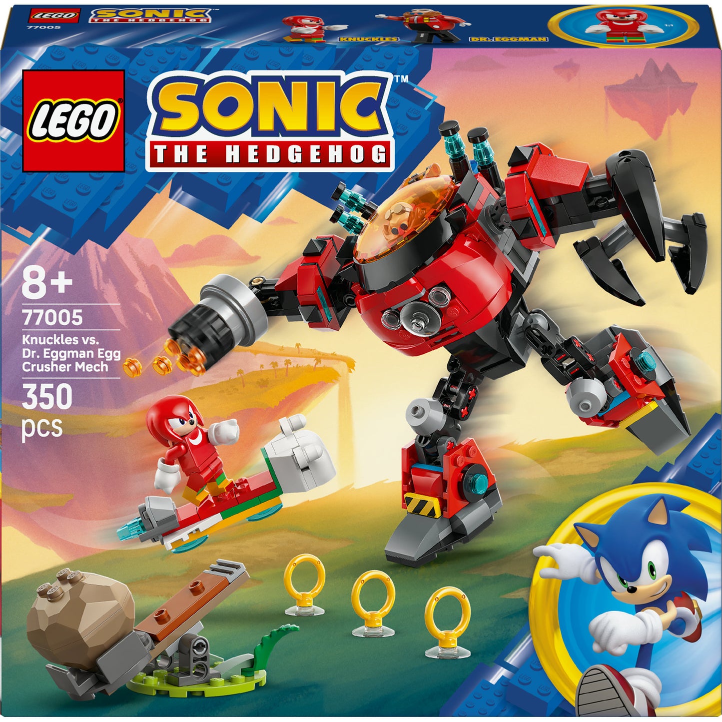 77005 Sonic the Hedgehog Knuckles vs. Dr. Eggmans Egg Crusher Mech, Konstruktionsspielzeug