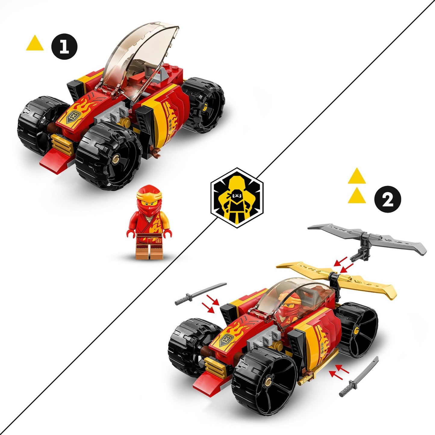 LEGO 71780 Ninjago Kais Ninja-Rennwagen EVO, Konstruktionsspielzeug