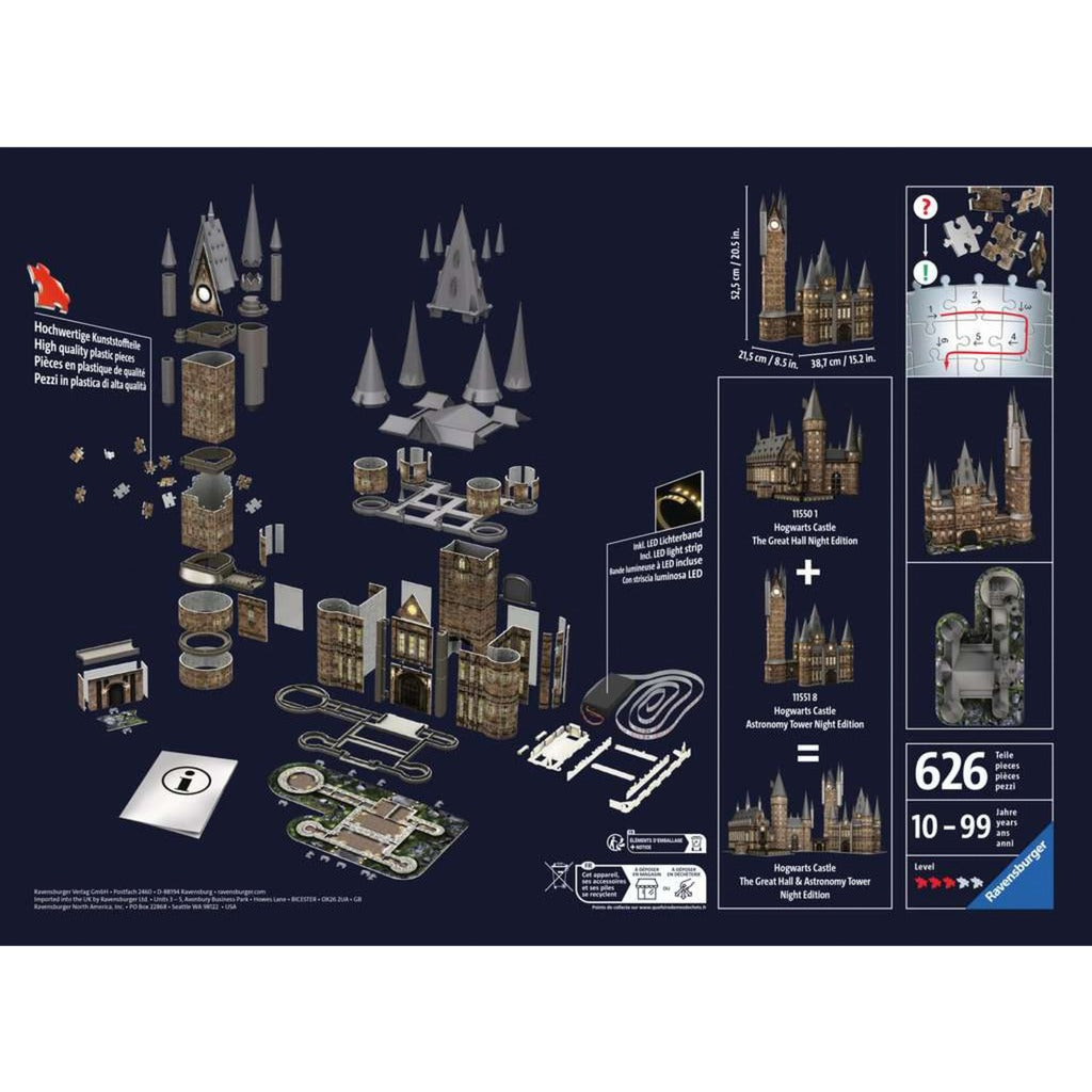 Ravensburger 3D Puzzle Harry Potter Hogwarts Schloss - Astronomieturm Night Edition