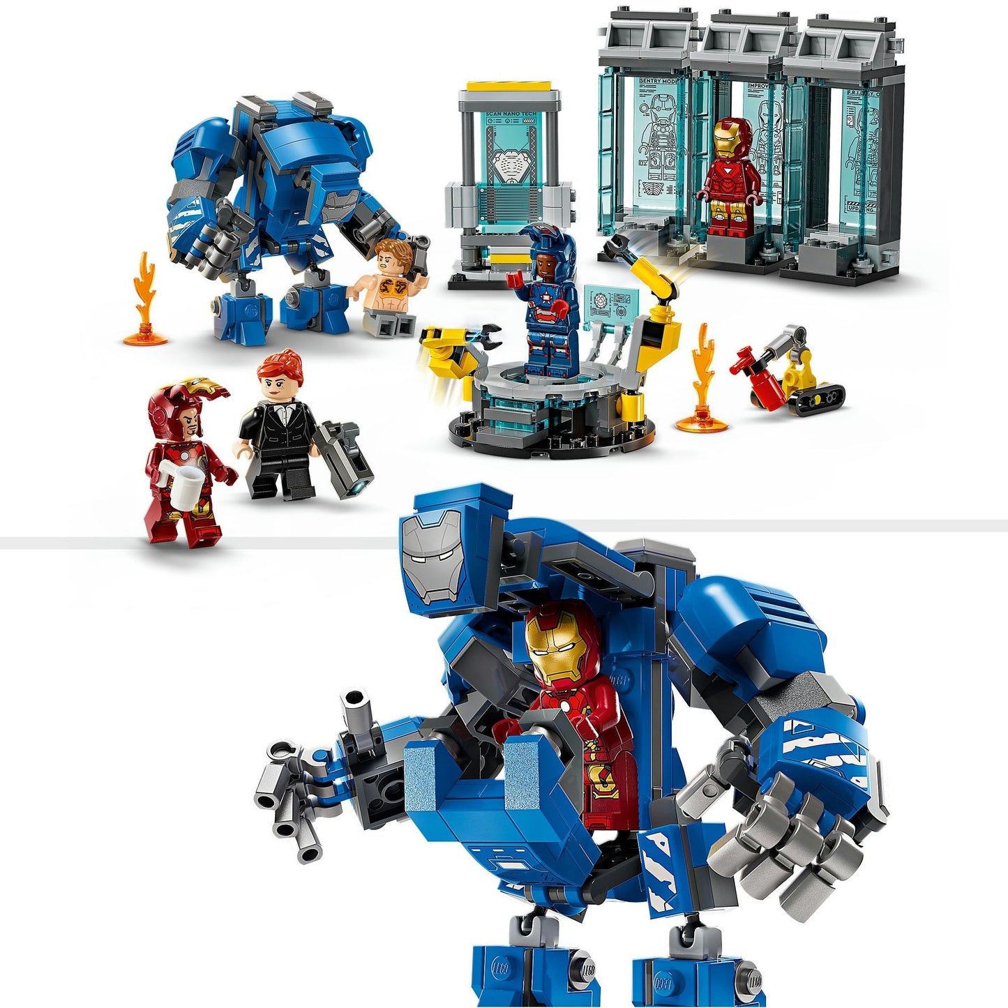 76315 Marvel Super Heroes Iron Mans Labor: Halle der Rüstungen, Konstruktionsspielzeug