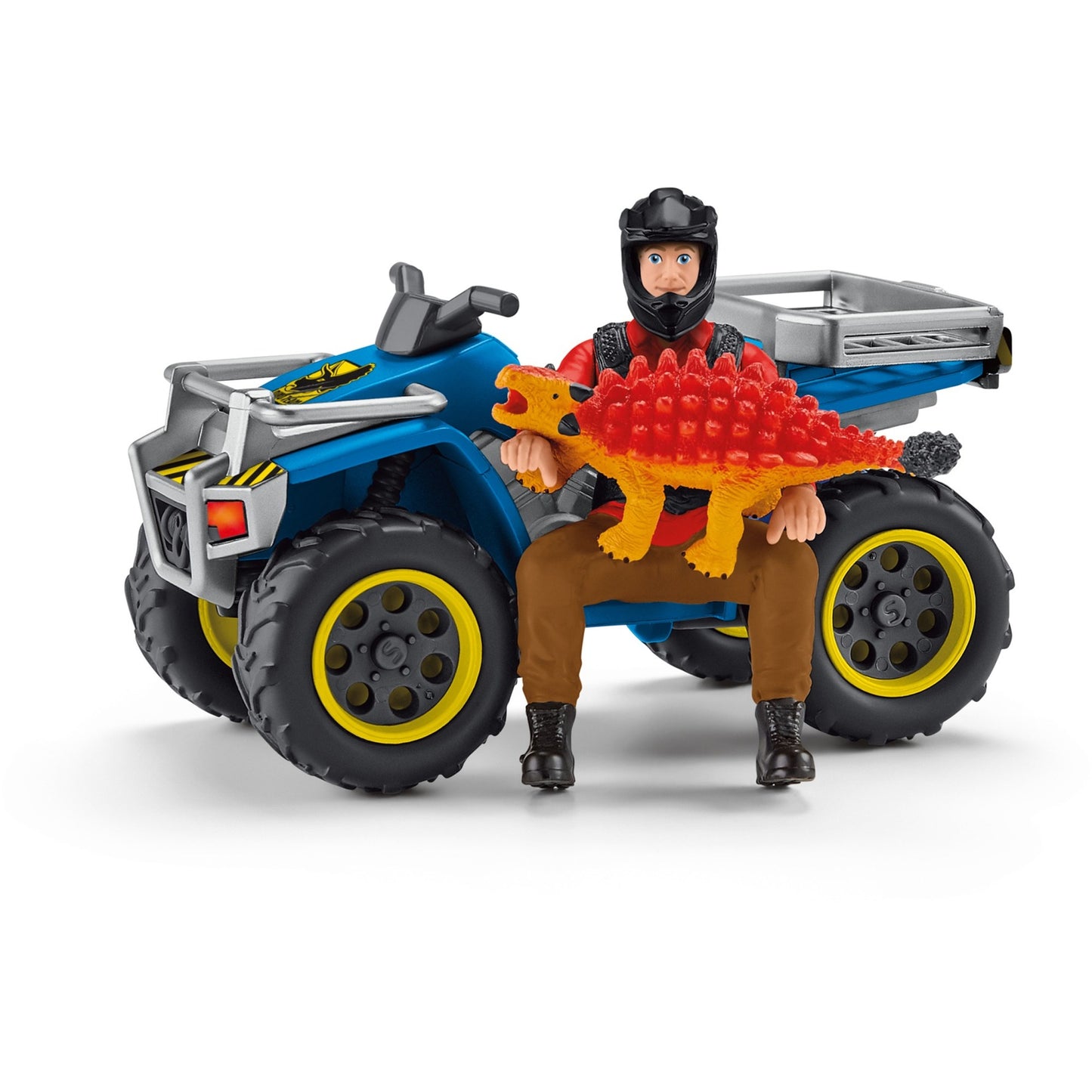 Schleich Dinosaurs Flucht auf Quad vor Velociraptor