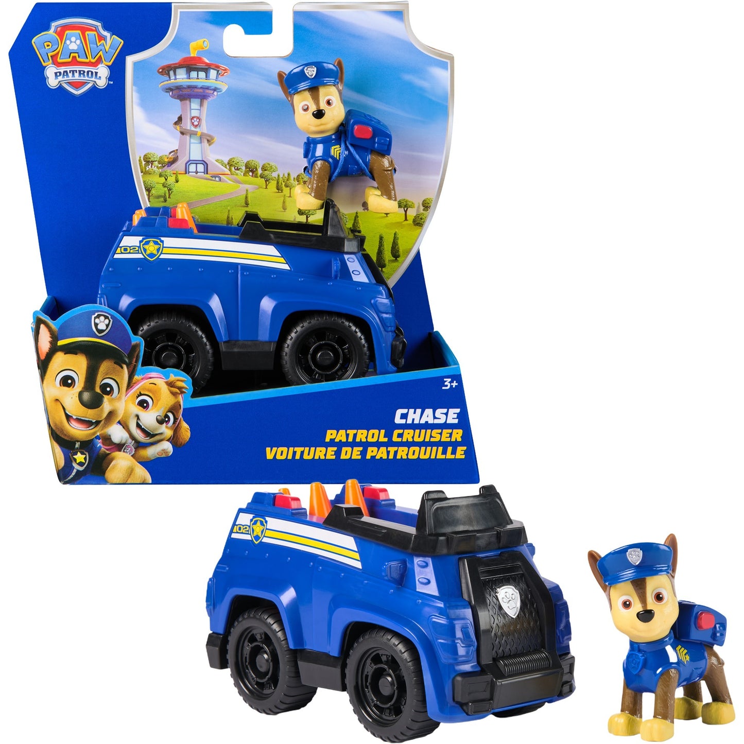 Paw Patrol - Polizei-Fahrzeug mit Chase Spielfigur, Spielfahrzeug