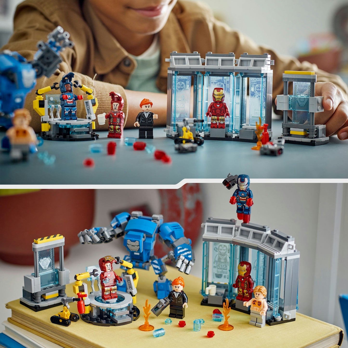 76315 Marvel Super Heroes Iron Mans Labor: Halle der Rüstungen, Konstruktionsspielzeug