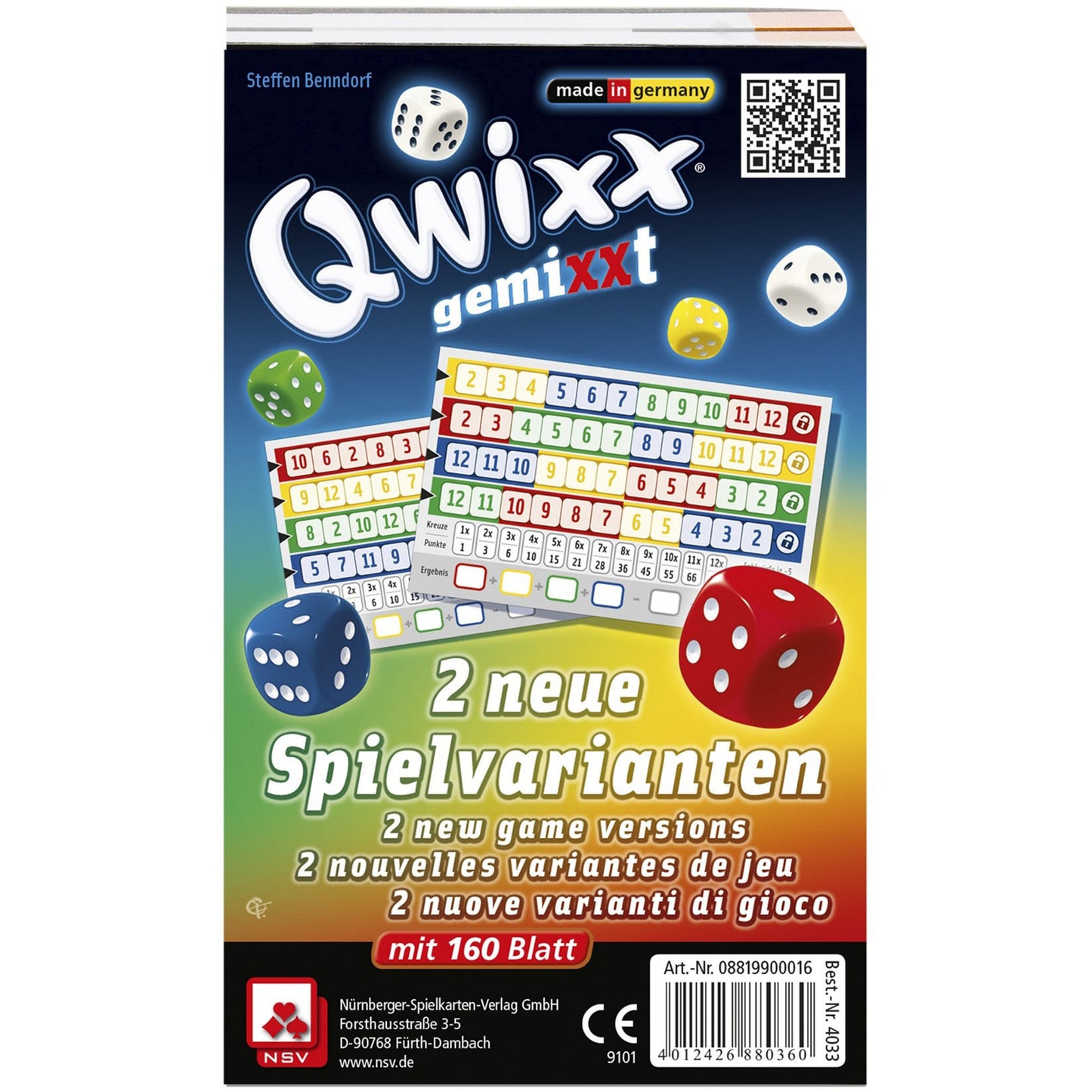 Qwixx - Gemixxt Zusatzblöcke, Würfelspiel
