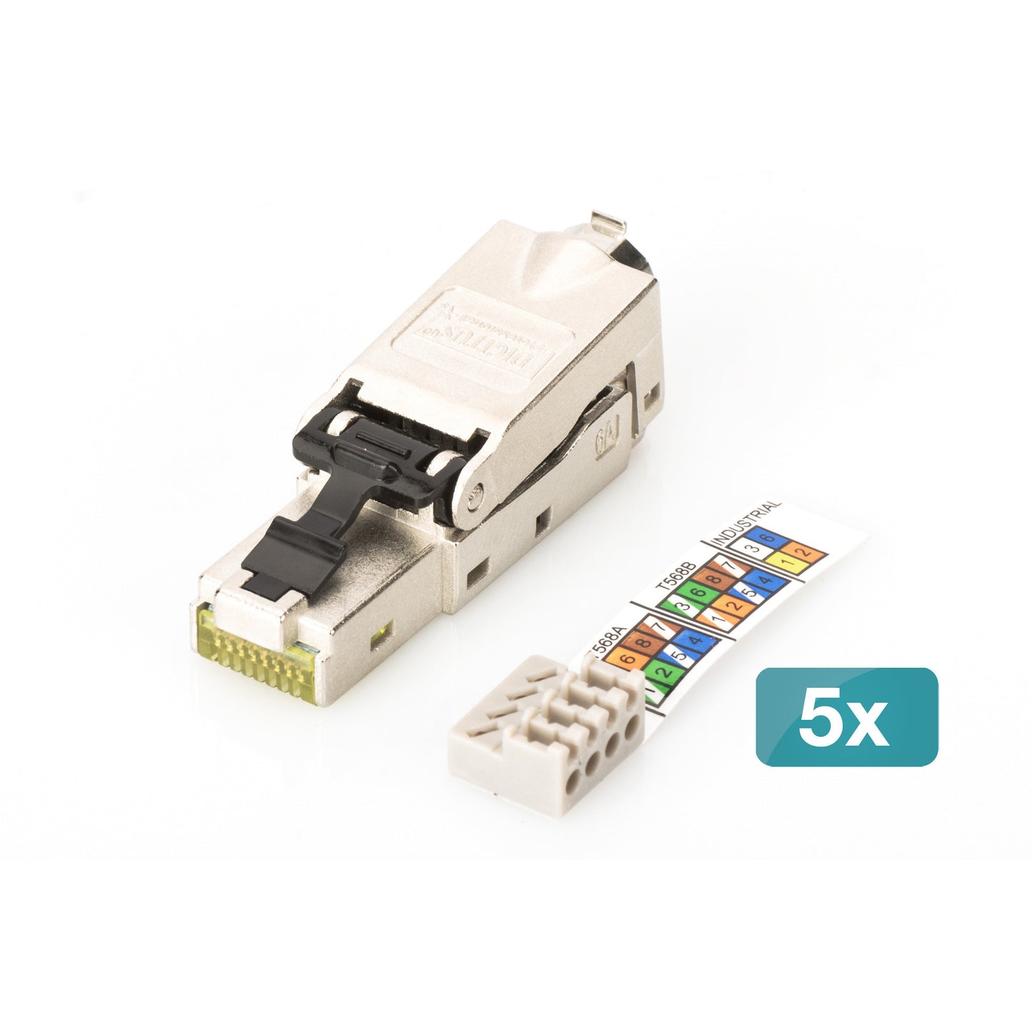 CAT 6A Feldstecker STP Staubkappe/Knickschutz, 5 Stück