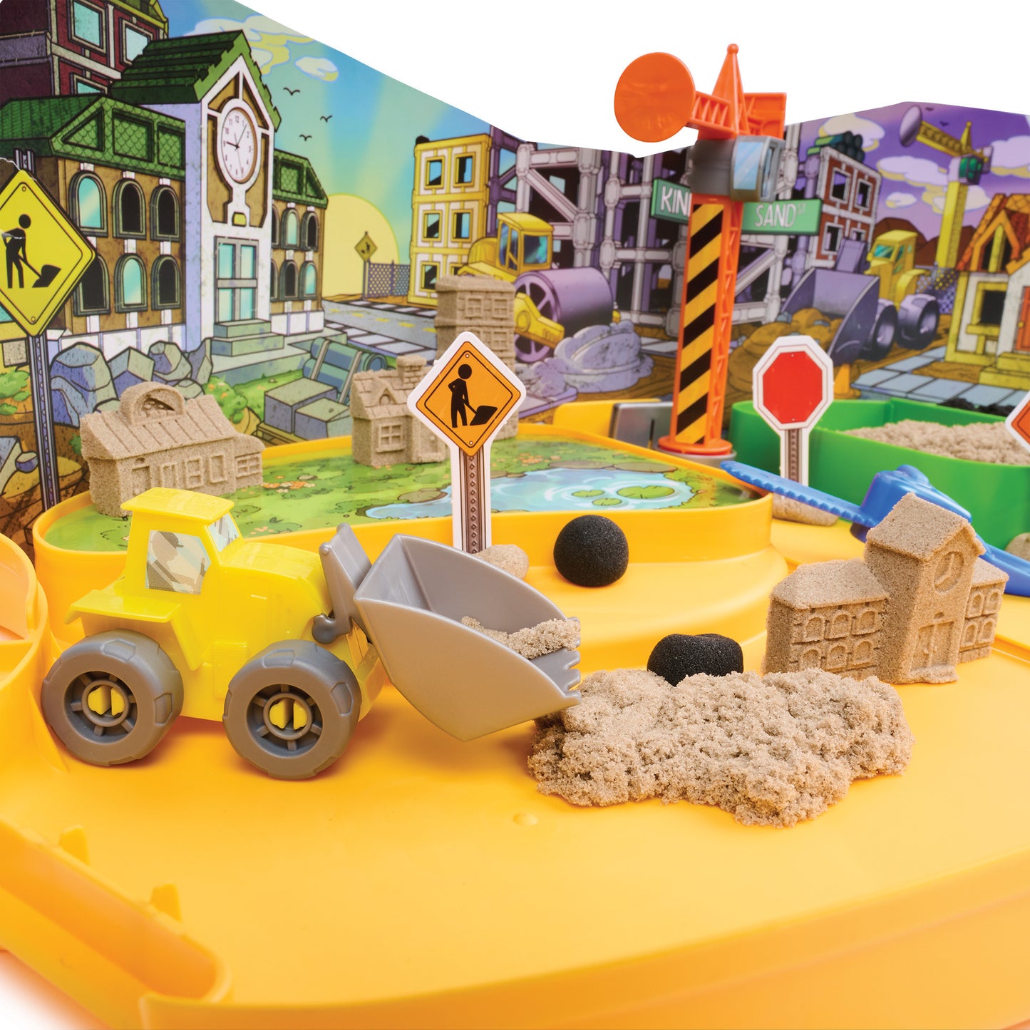 Kinetic Sand - Deluxe Baustellen-Koffer, Spielsand