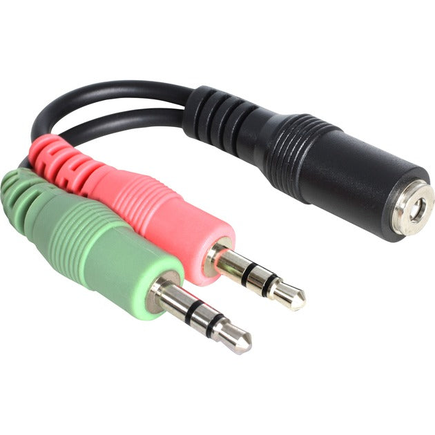 DeLOCK Adapter 3,5mm (Buchse) > 2x3,5mm (Stecker) (schwarz, 12cm)