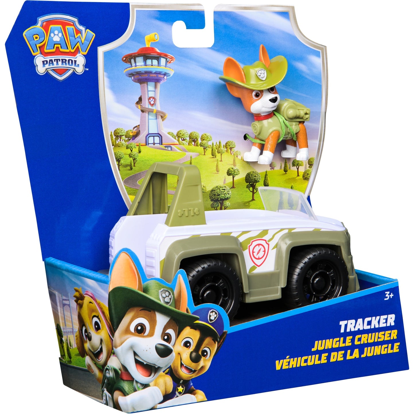 Paw Patrol - Dschungel Jeep mit Tracker Spielfigur, Spielfahrzeug