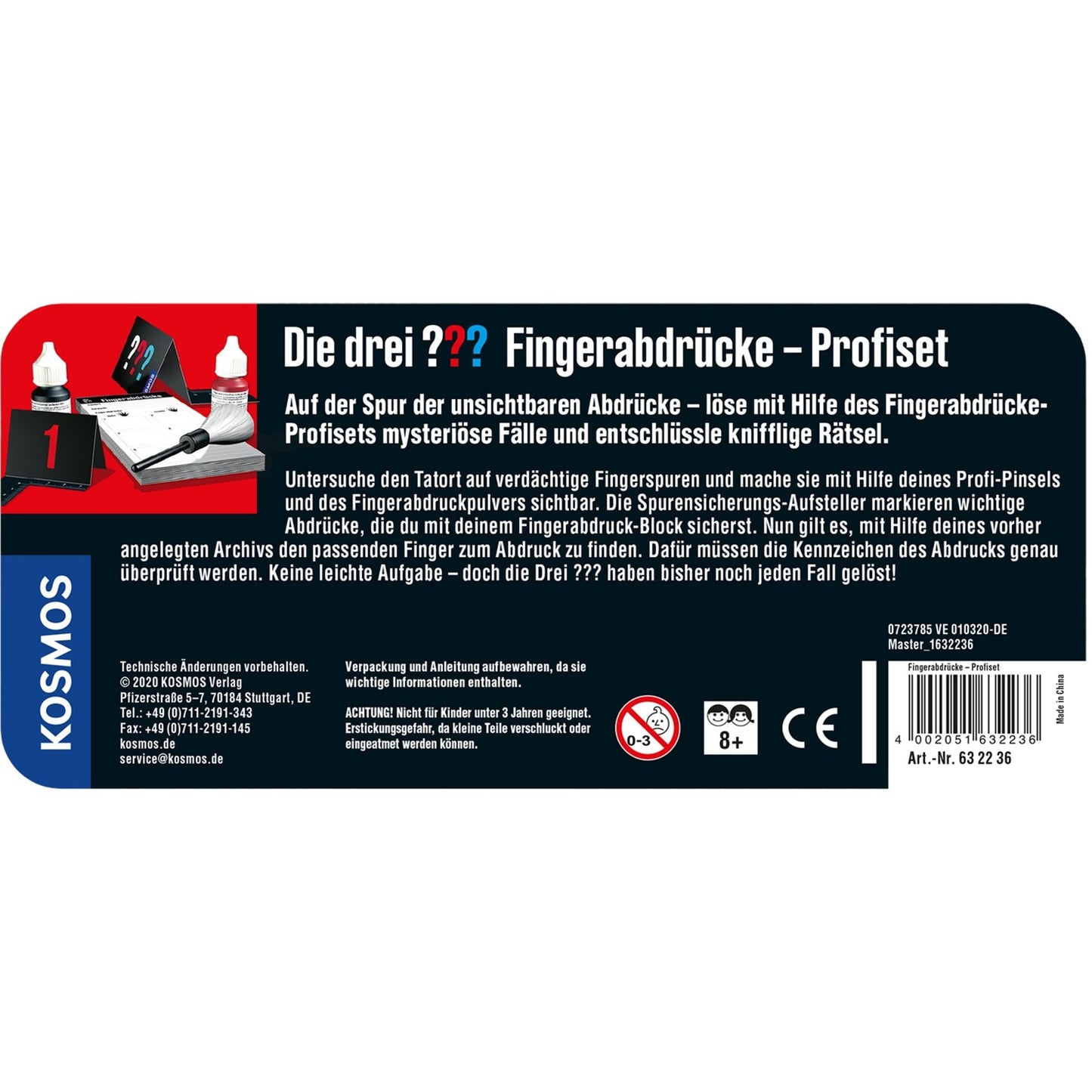 Kosmos Die drei ??? Fingerabdrücke-Profiset (XL-Dose mit Profi-Pinsel und 2 Fingerabdruckpulvern)