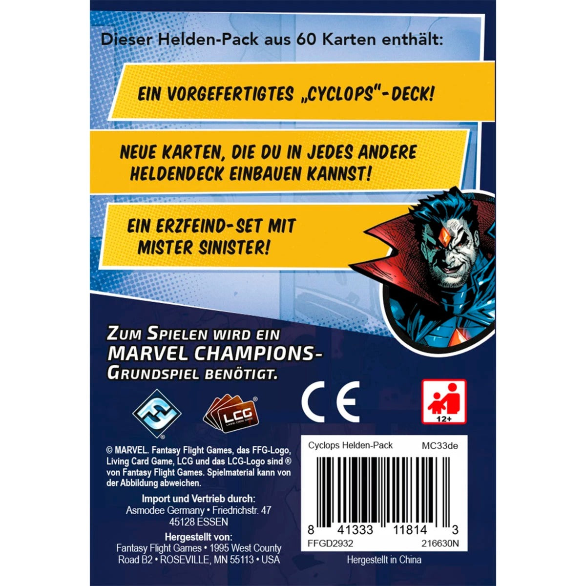 Asmodee Marvel Champions: Das Kartenspiel - Cyclops (Helden-Pack)