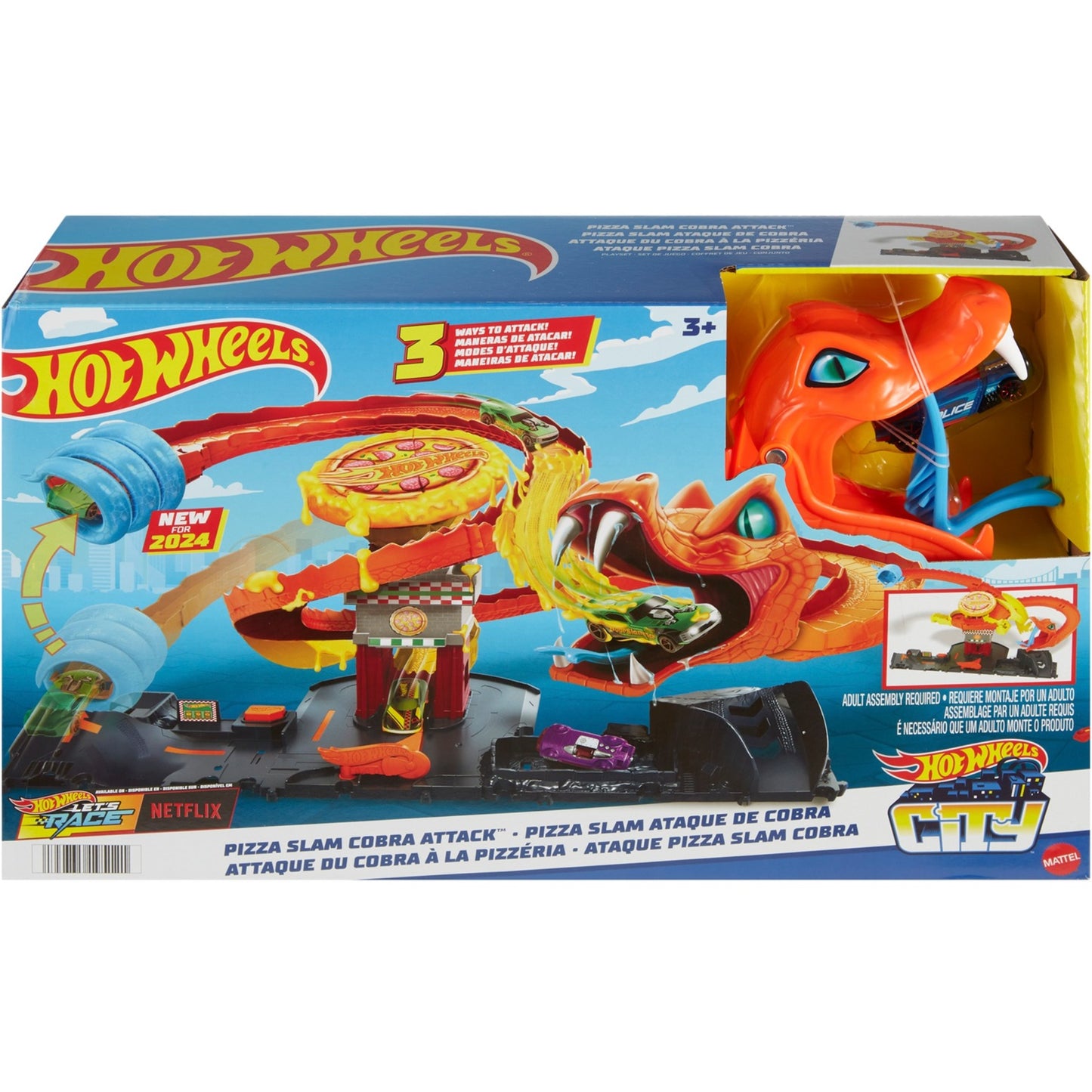 Hot Wheels City Cobra Slam Pizza Attack, Rennbahn