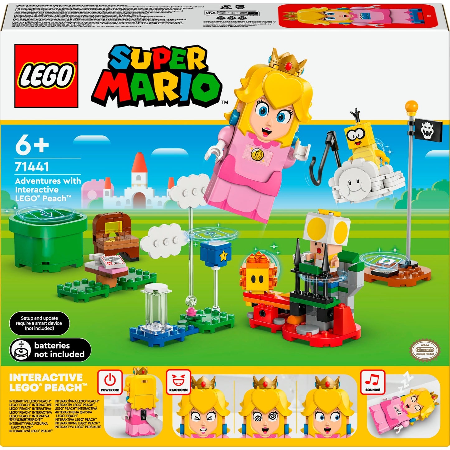 LEGO 71441 Super Mario Abenteuer mit der interaktiven LEGO Peach, Konstruktionsspielzeug