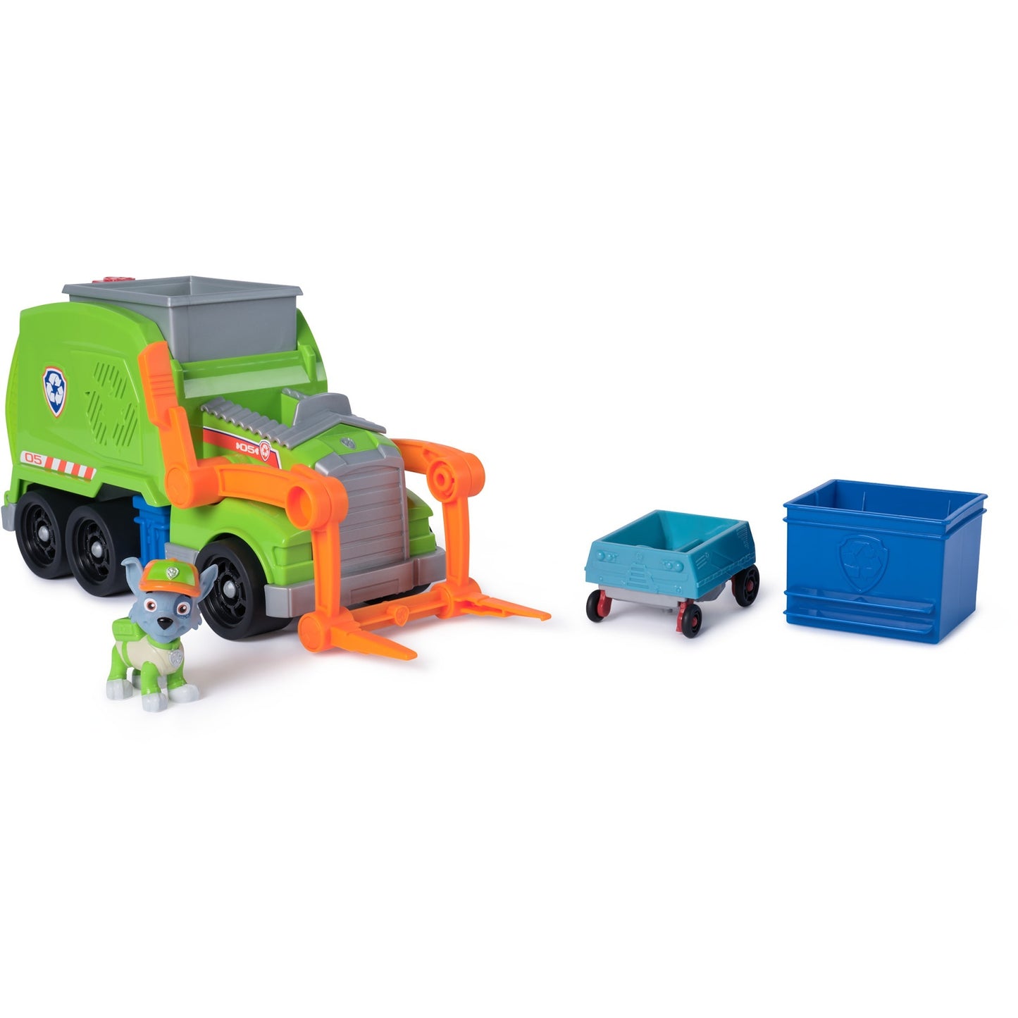 Paw Patrol - Extragrosser Recycling-Truck mit Rocky Spielfigur und Verwandlungsfunktion, Spielfahrzeug