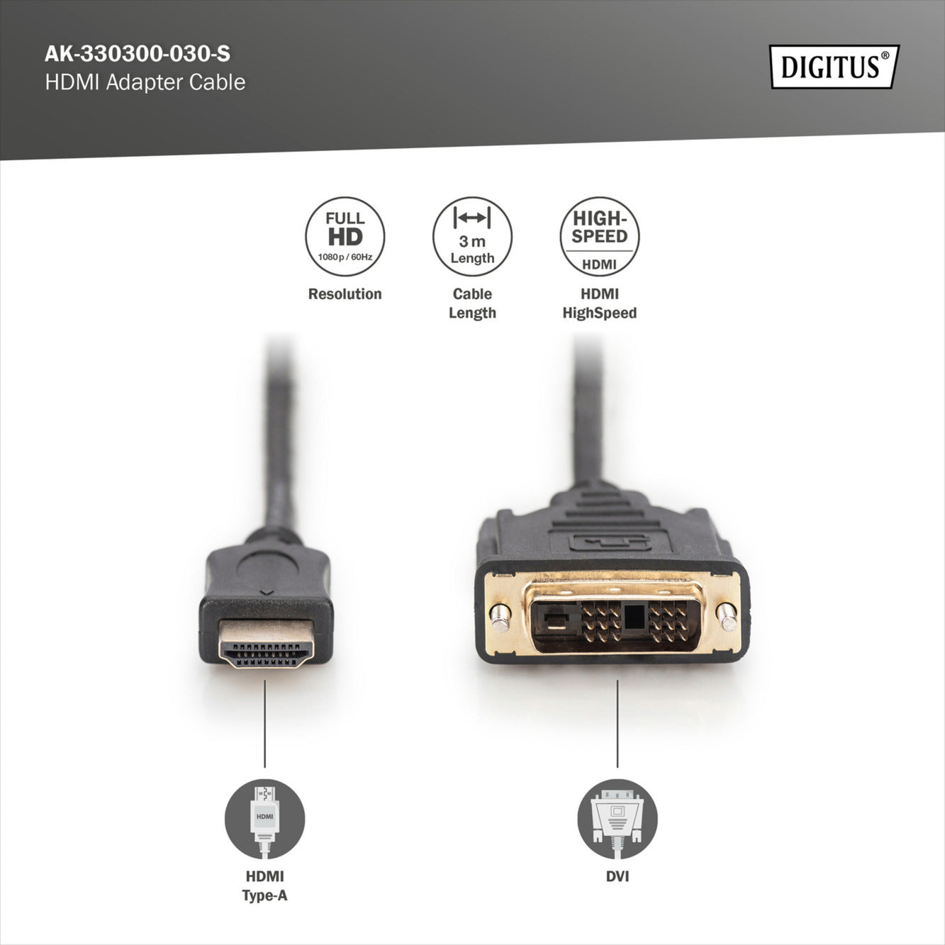 Adapterkabel HDMI > DVI-D