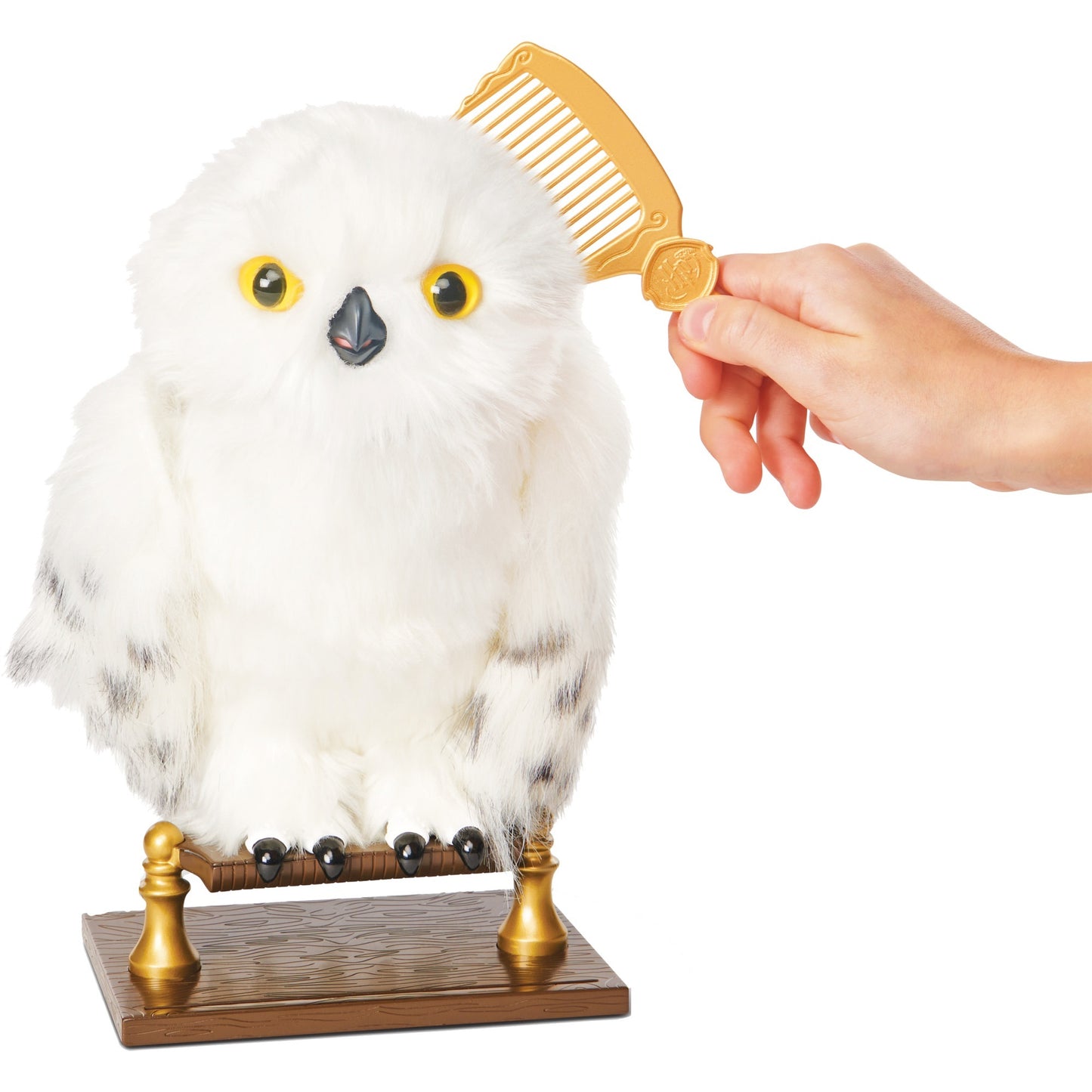 Spinmaster Wizarding World Harry Potter - Interaktive Plüsch-Eule Hedwig (weiss/grau, Mit über 15 Geräuschen und Bewegungen)