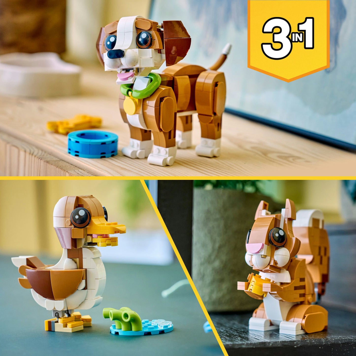 31382 Creator 3-in-1 Niedliche Tiere: Verspielter Welpe, Konstruktionsspielzeug