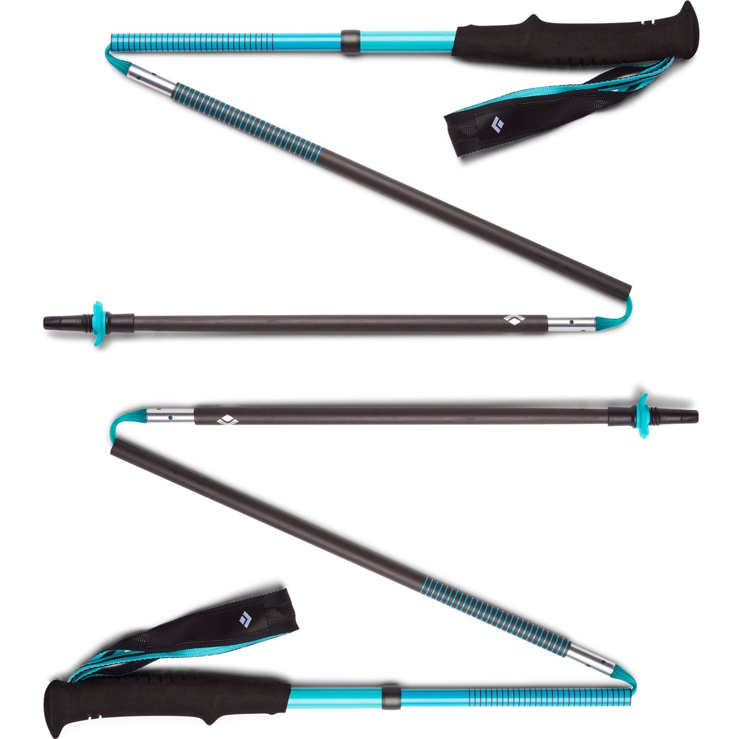 Black Diamond Trekkingstöcke Distance Carbon Z (türkis, 1 Paar, 100 cm)