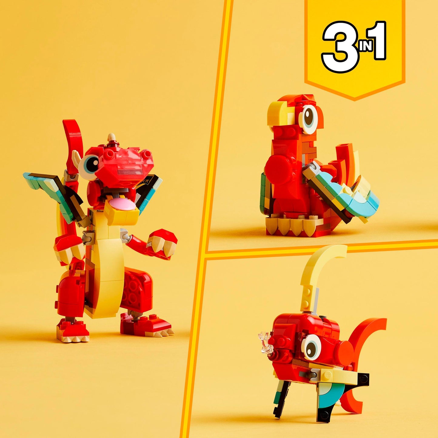 LEGO 31145 Creator 3-in-1 Roter Drache, Konstruktionsspielzeug