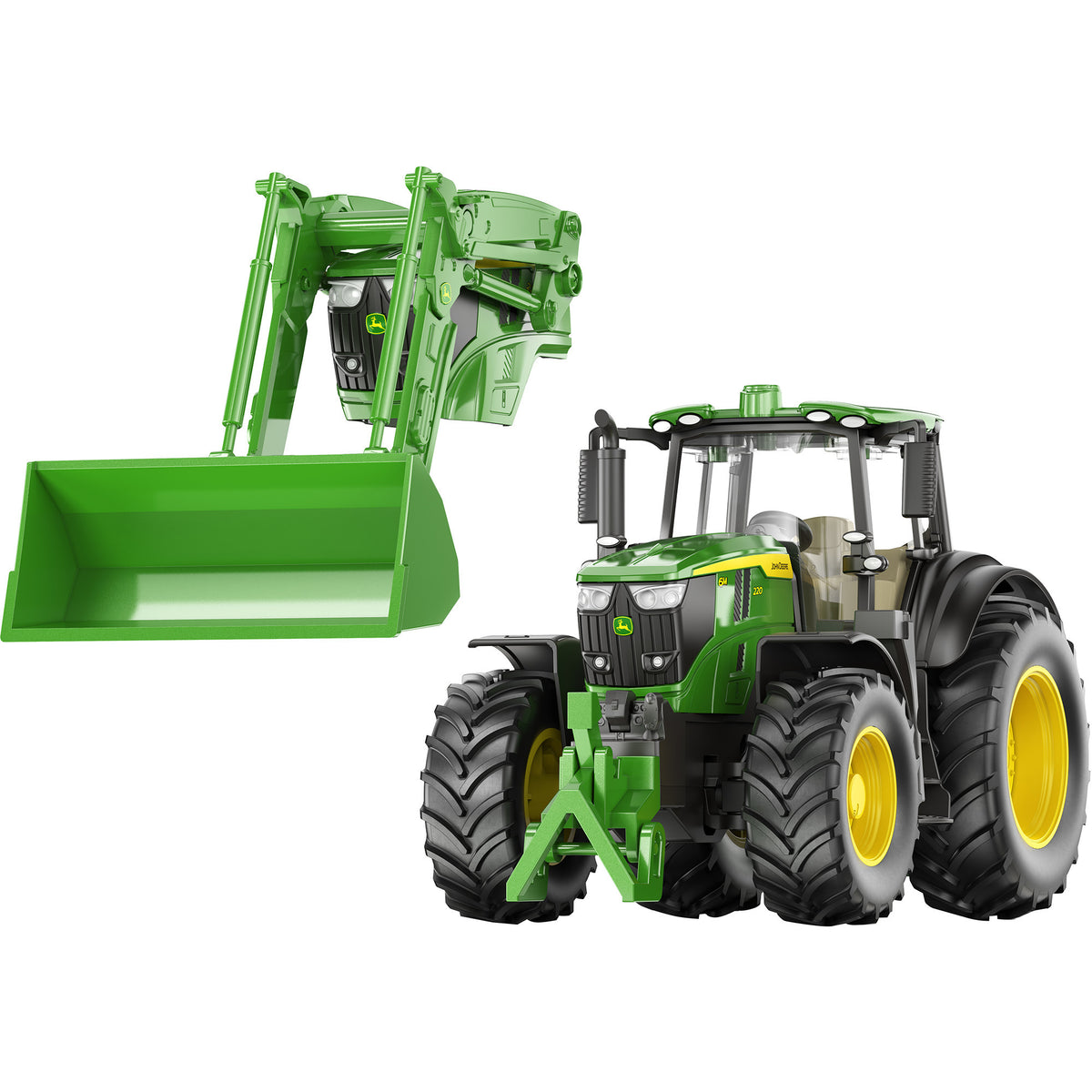 3666 FARMER John Deere Set mit abnehmbarem Frontlader, Modellfahrzeug