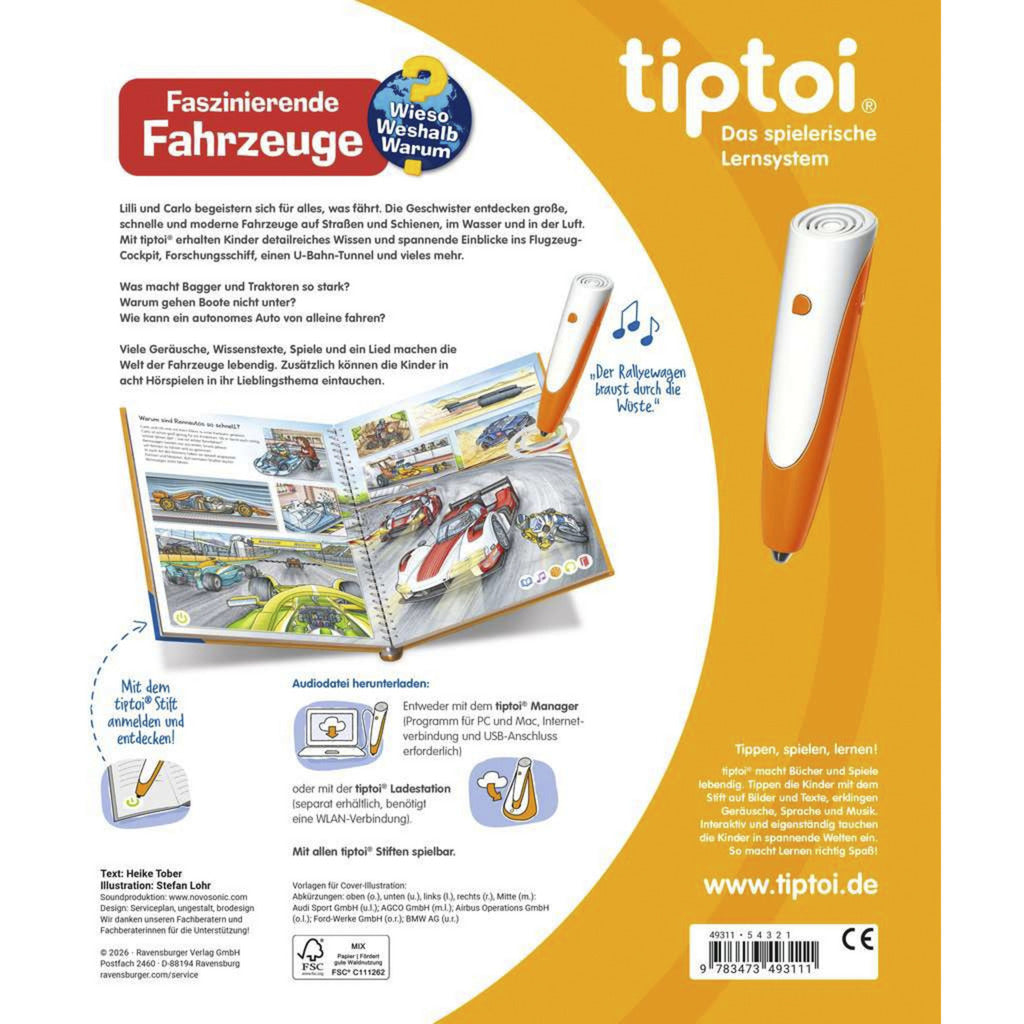 tiptoi Wieso? Weshalb? Warum? Faszinierende Fahrzeuge, Lernbuch