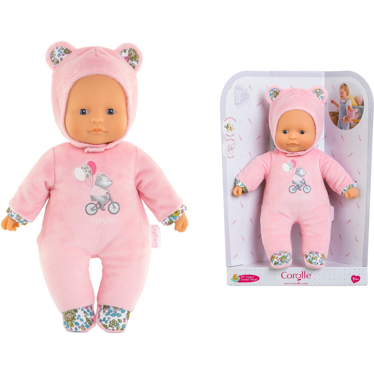 Mon Doudou Corolle Sweetheart, rosa Bär, Puppe
