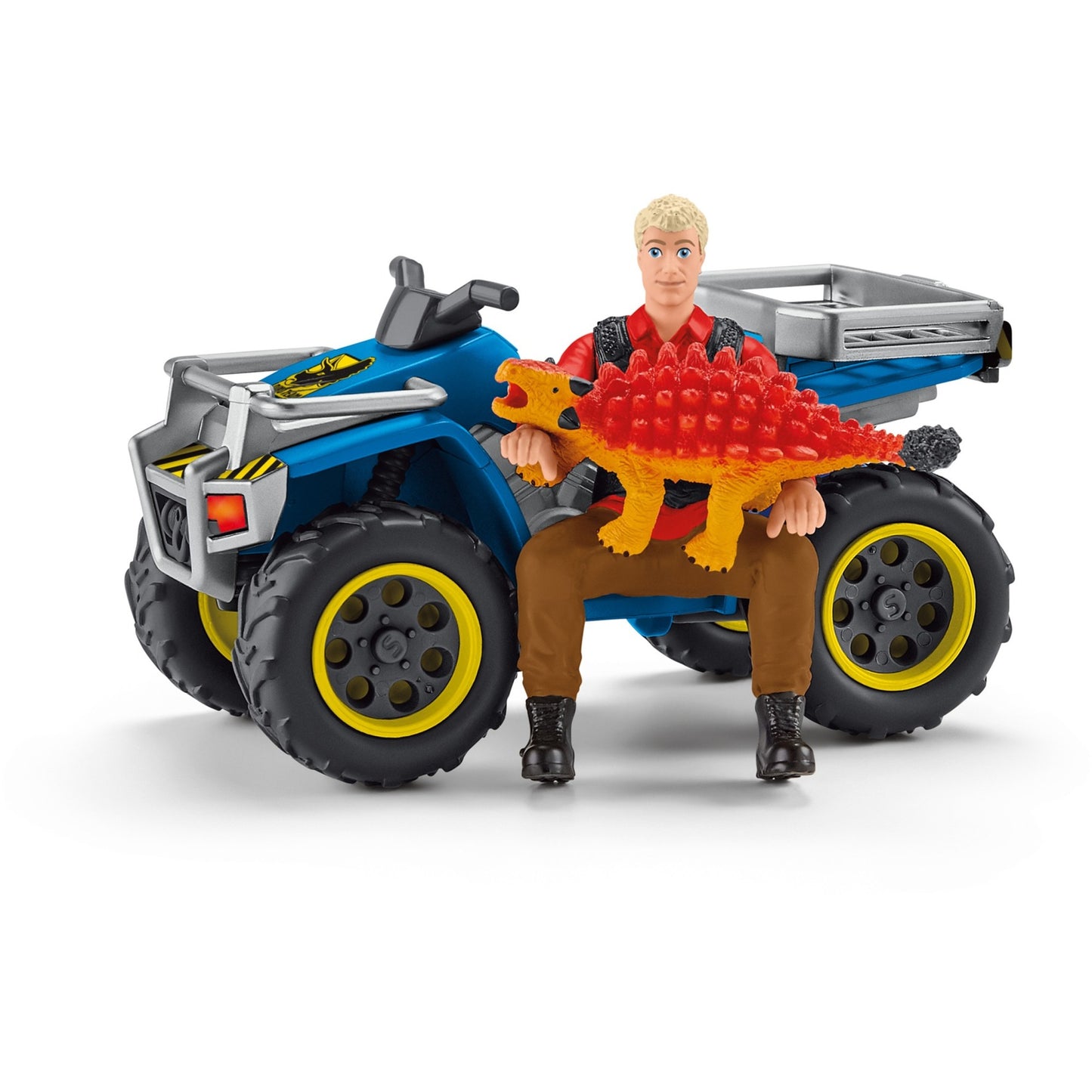 Schleich Dinosaurs Flucht auf Quad vor Velociraptor
