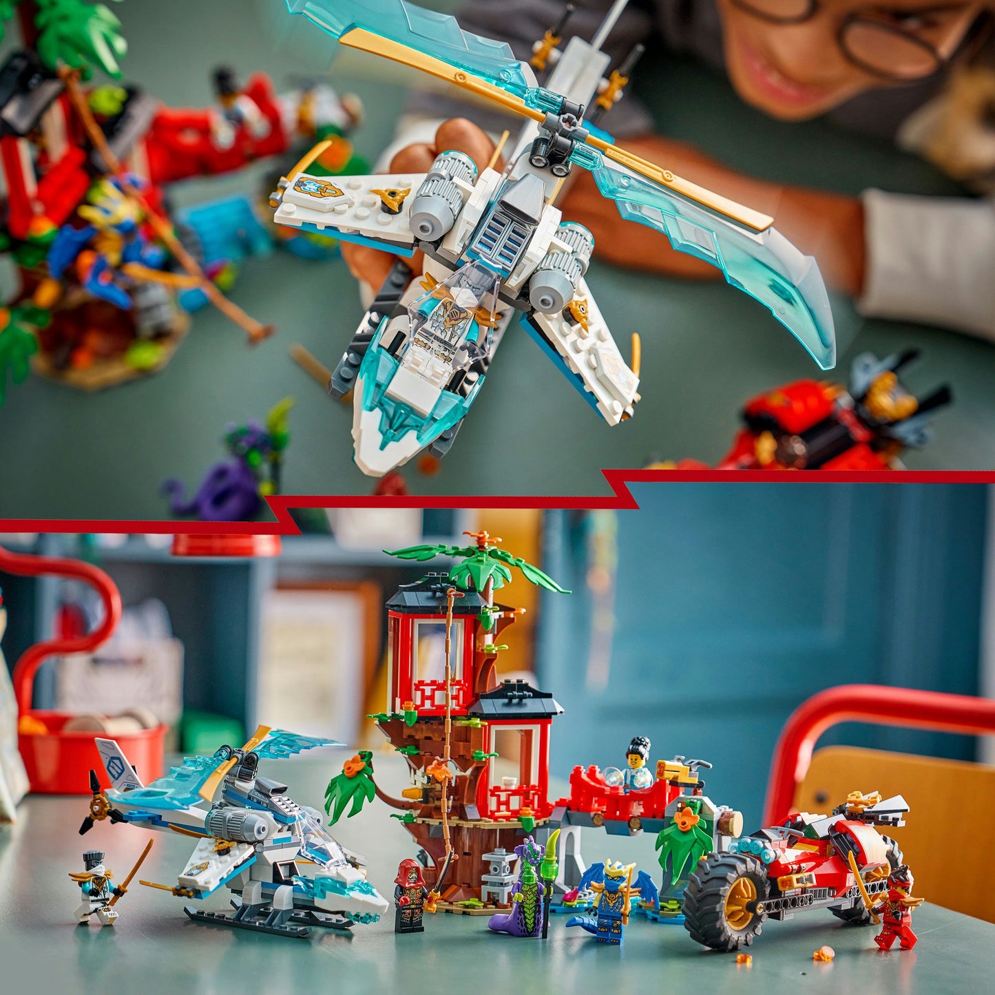 71857 Ninjago Showdown am Baumhaus mit dem Ninja-Bike, Konstruktionsspielzeug