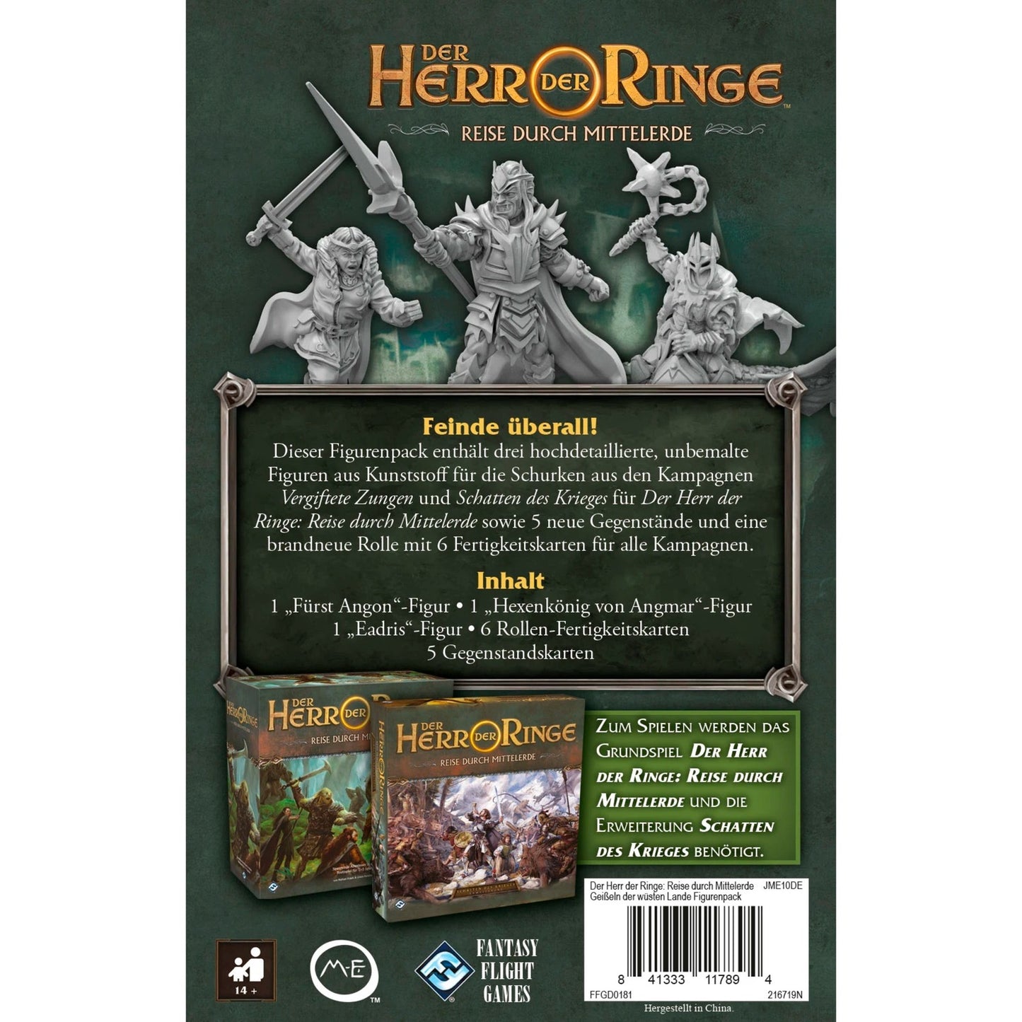 Asmodee Der Herr der Ringe: Reise durch Mittelerde - Geißeln der wüsten Lande, Brettspiel