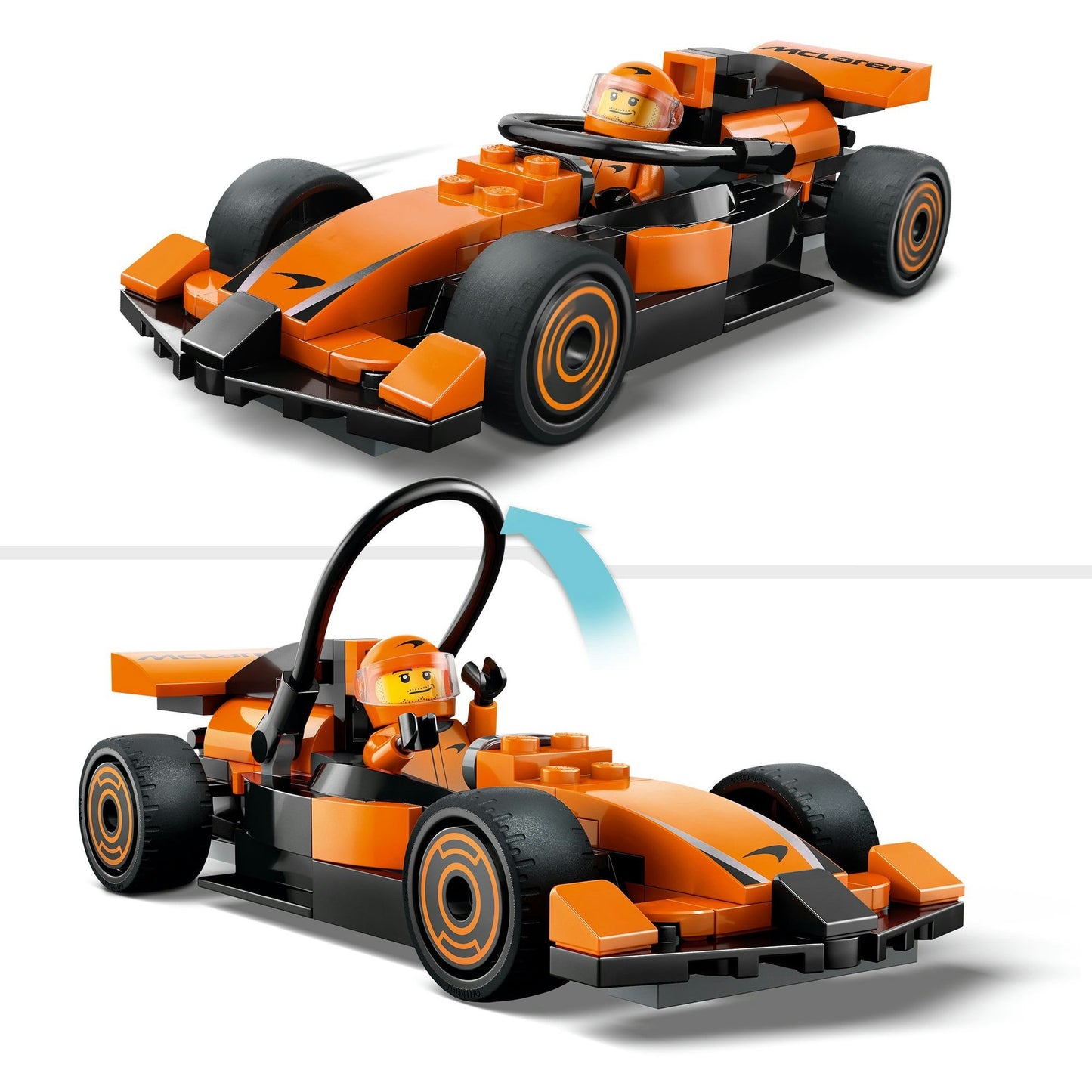 60442 City F1 Rennfahrer mit McLaren Rennauto, Konstruktionsspielzeug