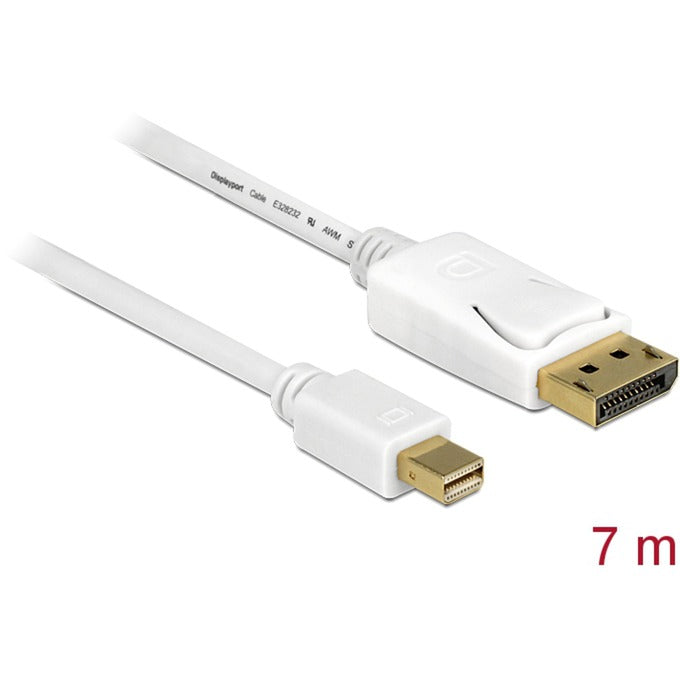 DeLOCK Adapterkabel mini-DisplayPort 1.2 (Stecker) > DisplayPort (Stecker) 4K (weiss, 7 Meter)