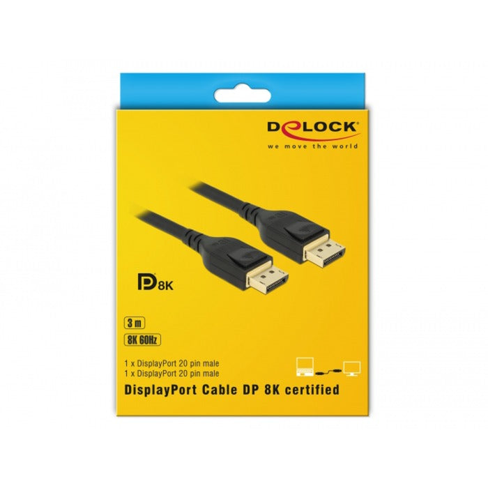 DeLOCK DisplayPort Kabel 8K (schwarz, 3 Meter)