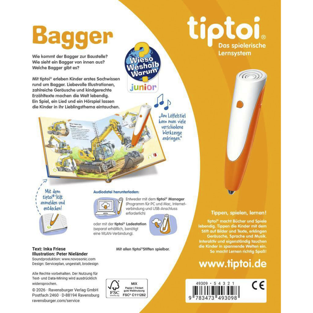 tiptoi Wieso? Weshalb? Warum? Bagger, Lernbuch