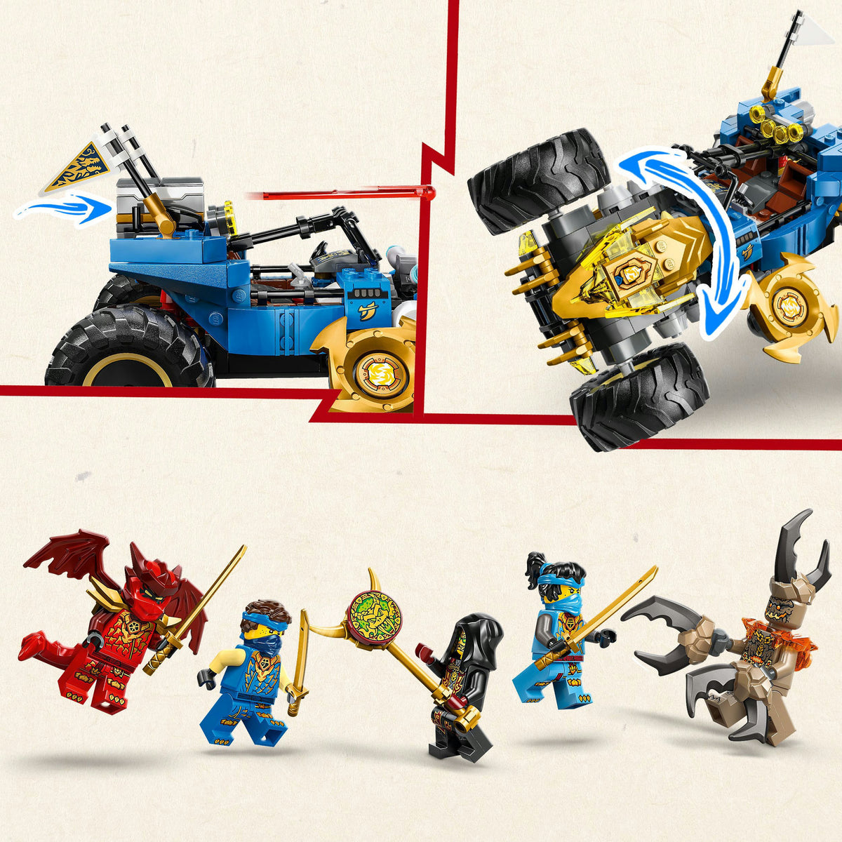 71856 Ninjago Jays Transformationsflitzer, Konstruktionsspielzeug