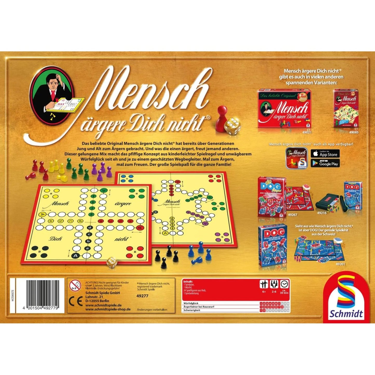 Schmidt Spiele Mensch ärgere Dich nicht - Gold-Edition, Brettspiel