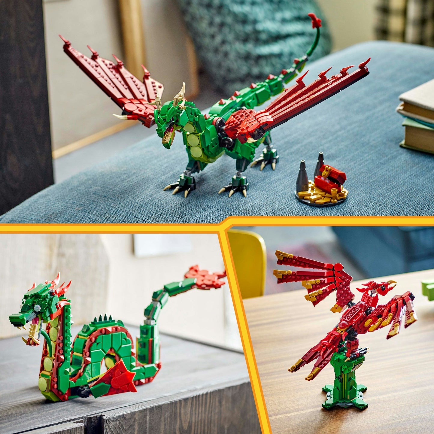 31161 Creator 3-in-1 Grüner Drache, Konstruktionsspielzeug