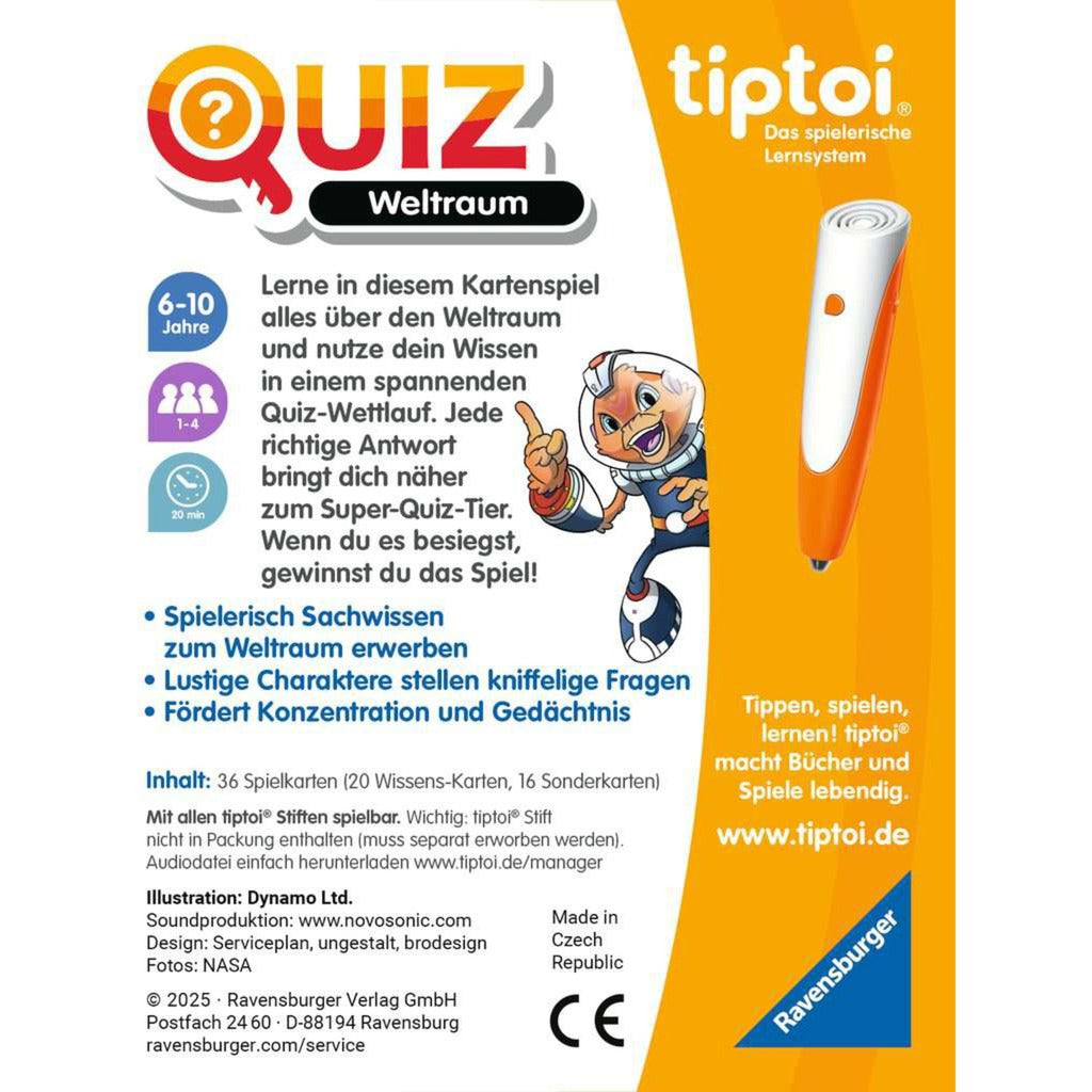 tiptoi Quiz Weltraum, Quizspiel
